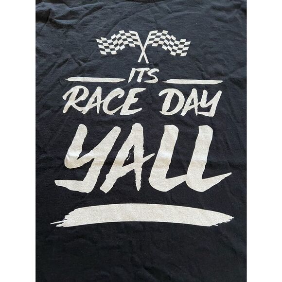 It’s Race Day Y’all Brand New Short Sleeve Black and White Mens Tshirt‎ Size 2XL - Picture 3 of 5